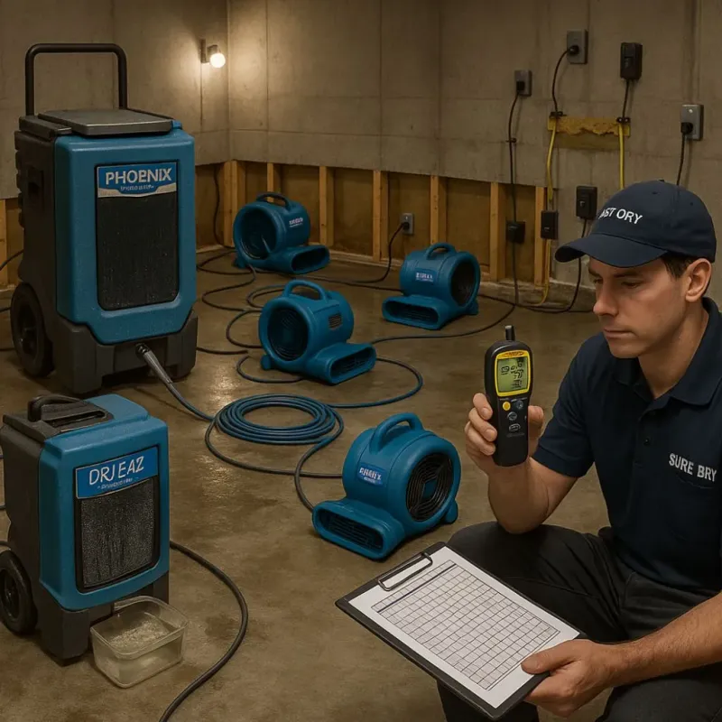 Structural Drying and Dehumidification process in Tahoe Vista, CA